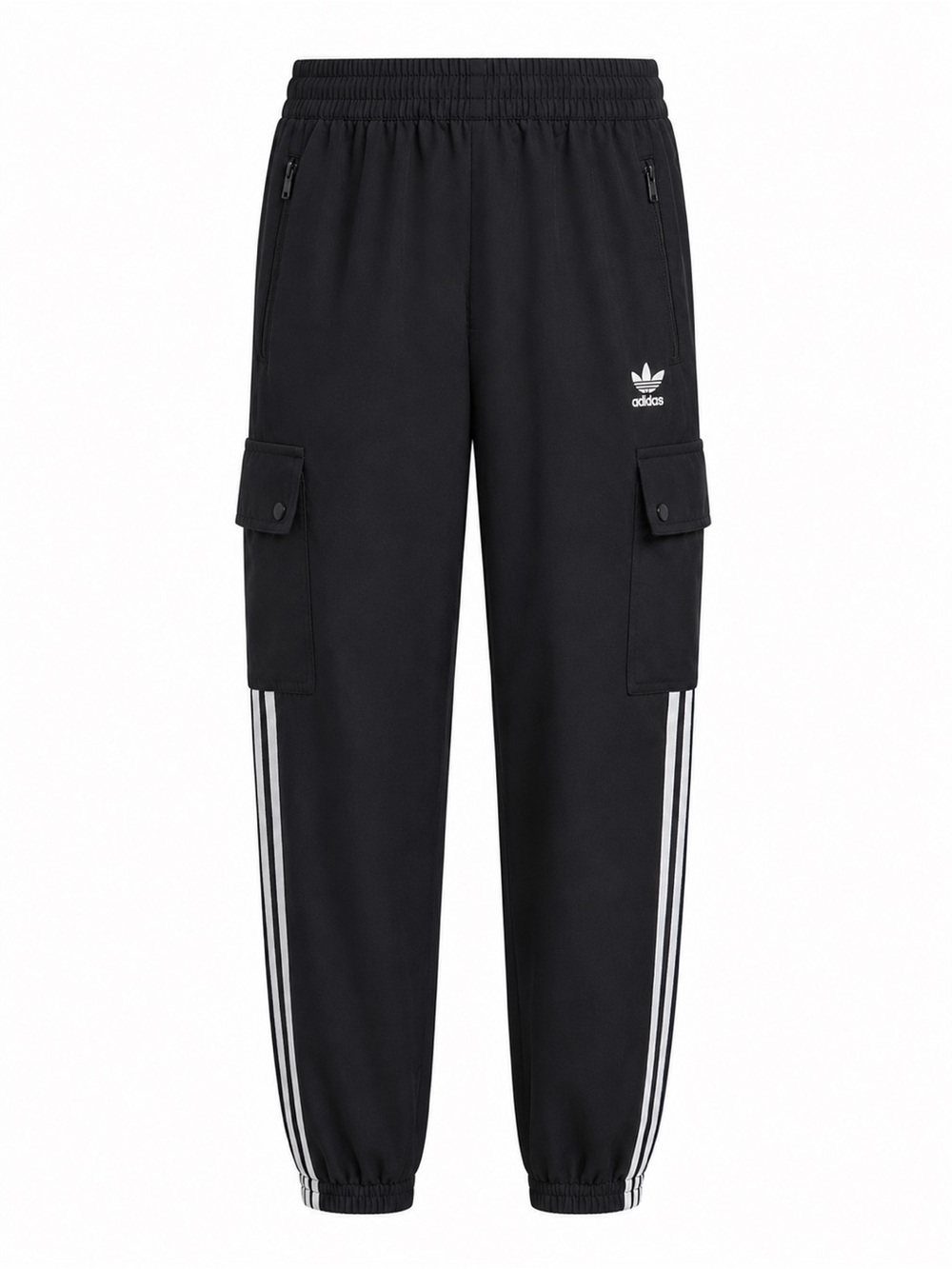 Adidas Originals Black Cargo Track Pants 3 Stripe Youth 13-14Y Joggers